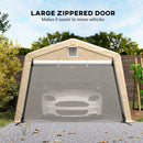 11 x 20 ft Heavy Duty Portable Garage, Outdoor Car Storage Shed, Beige
