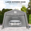 11 x 20 ft Heavy Duty Portable Garage, Outdoor Car Storage Shed, Light Grey