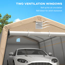 11 x 20 ft Heavy Duty Portable Garage, Outdoor Car Storage Shed, Beige