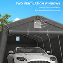11 x 20 ft Heavy Duty Portable Garage, Outdoor Car Storage Shed, Dark Grey