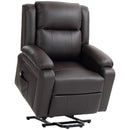 Lift Chairs, Luxharbor Lane Powered Lift Assist Recliner Chair with Remote Control - Brown Faux Leather - Seasonal Overstock