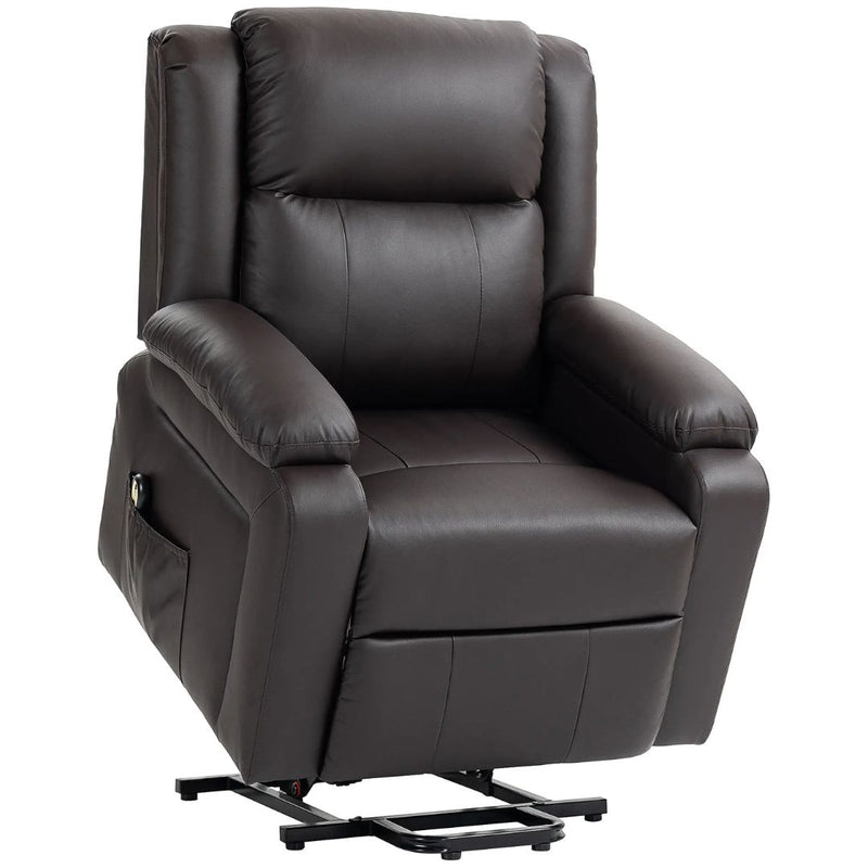 Luxharbor Lane Powered Lift Assist Recliner Chair with Remote Control - Brown Faux Leather