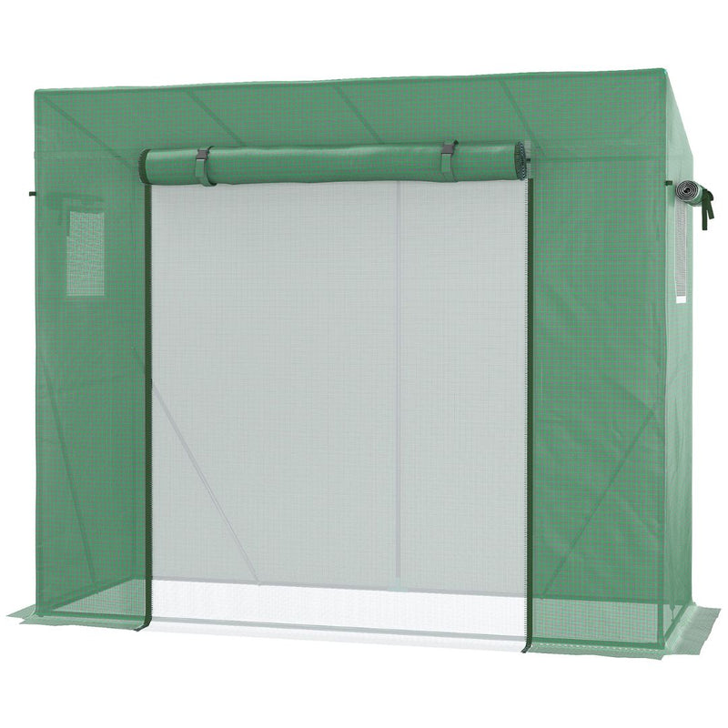 6.6' x 2.5' x 5.5' Portable Walk-In Greenhouse Hot House for Patio or Balcony - Green