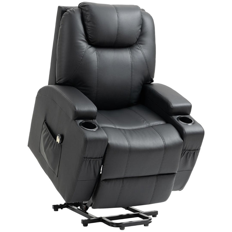 West Haven Power Lift Chair Recliner with Remote and Cup Holders - Black