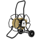 Gardening Accessories, Garden Hose Reel Cart with Wheels and Manual Winding Crank - Black - Seasonal Overstock