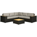 Patio Furniture, Chestnut Cove 6pc Modular Outdoor Patio Set Sectional Sofa - Grey - Seasonal Overstock