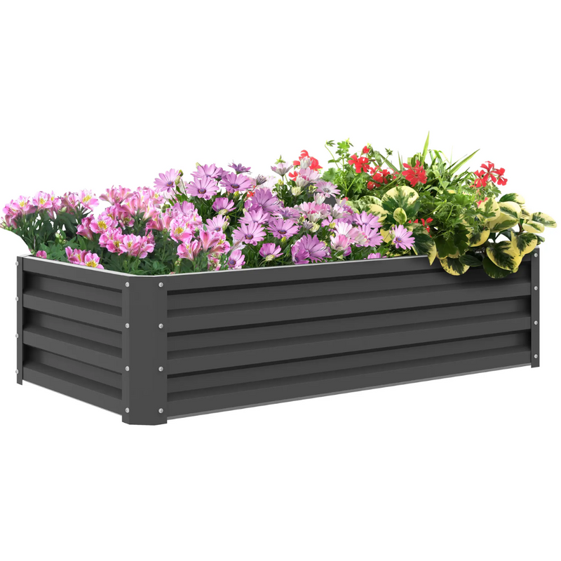 4' x 2' Raised Garden Bed Planter Planter Box Galvanized Steel 12in - Light Grey