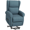 Lift Chairs, Sling River Wingback Lift Assist Recliner Chair with remote Control - Blue - Seasonal Overstock