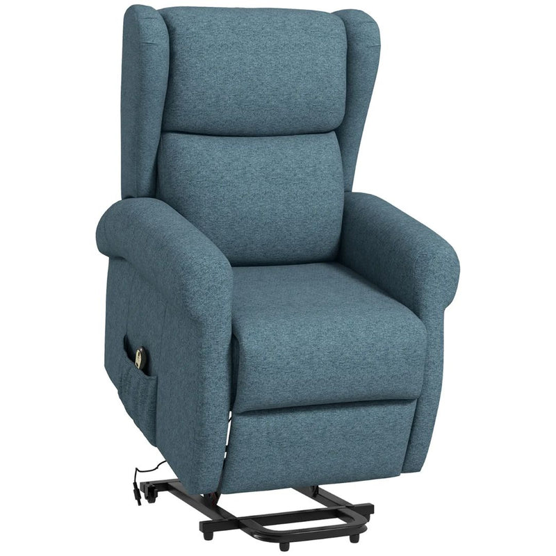 Sling River Wingback Lift Assist Recliner Chair with remote Control - Blue