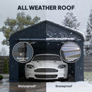 12 x 20 ft Heavy Duty Carport with Steel Roof and Removeable Sidewalls for All Weather Protection, Dark Grey