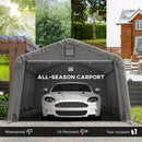 12 x 20 ft Heavy Duty Portable Garage for Outdoor Car Storage. Light Grey