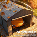 12 x 20 ft Heavy Duty Carport with Steel Roof and Removeable Sidewalls for All Weather Protection, Dark Grey