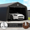 12 x 20 ft Heavy Duty Portable Garage for Outdoor Car Storage. Black