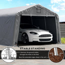 12 x 20 ft Heavy Duty Portable Garage for Outdoor Car Storage. Light Grey