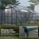 12 x 8 Greenhouse with integrated rain gutters in a garden setting