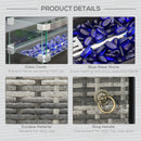 Genesis 50,000 BTU Propane Fire Table Mixed Grey Rattan with Glass Cover