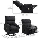 Lift Chairs, Benson Springs Lift Assist Recliner Chair with Remote - Black Microfibre - Seasonal Overstock