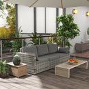 Patio Furniture, Manchester Creek Outdoor Patio Rattan Sofa - Grey & Grey - Seasonal Overstock