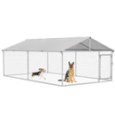 Dog Kennels, 13' x 7.5' x 5' Outdoor Dog Kennel Run with Waterproof Canopy - Seasonal Overstock