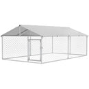 Dog Kennels, 13' x 7.5' x 5' Outdoor Dog Kennel Run with Waterproof Canopy - Seasonal Overstock