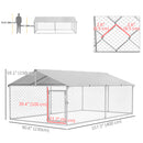 Dog Kennels, 13' x 7.5' x 5' Outdoor Dog Kennel Run with Waterproof Canopy - Seasonal Overstock