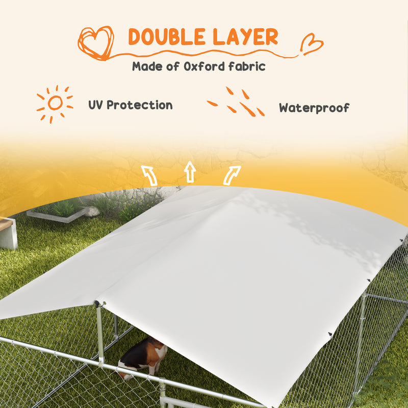 Dog Kennels, 13' x 7.5' x 5' Outdoor Dog Kennel Run with Waterproof Canopy - Seasonal Overstock