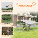 Dog Kennels, 13' x 7.5' x 5' Outdoor Dog Kennel Run with Waterproof Canopy - Seasonal Overstock