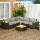 Patio Furniture, Chestnut Cove 6pc Modular Outdoor Patio Set Sectional Sofa - Grey - Seasonal Overstock
