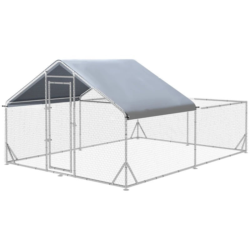 13' x 10' Chicken Coop Pen with Walk-In Peaked Canopy Cover Top