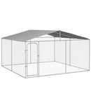 Dog Kennel, 13' x 13' x 7.5' Large Dog House Kennel Pen with Canopy Shade - Seasonal Overstock