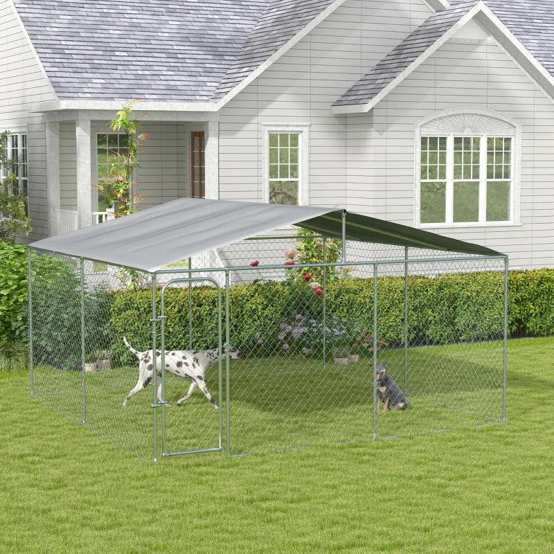 13' x 13' x 7.5' Large Dog House Kennel Pen with Canopy Shade