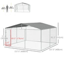 Dog Kennel, 13' x 13' x 7.5' Large Dog House Kennel Pen with Canopy Shade - Seasonal Overstock