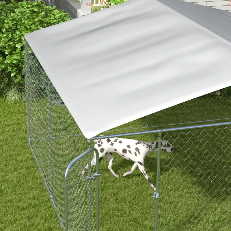 13' x 13' x 7.5' Large Dog House Kennel Pen with Canopy Shade