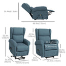 Lift Chairs, Sling River Wingback Lift Assist Recliner Chair with remote Control - Blue - Seasonal Overstock
