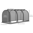 9' x 4' Mesh Garden Protection Crop Cage Cover with 3 Zipper Doors - Black