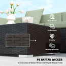 Patio Furniture, Peace River 7 Pc Rattan Wicker Modular Outdoor Furniture Sectional Sofa Set - Light Green / Brown - Seasonal Overstock