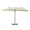 Patio Umbrellas, 14' x 9' Double-Sided Offset Cantilever Patio Umbrella Shade with Crank Open - Beige - Seasonal Overstock