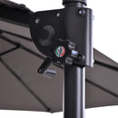 Patio Umbrellas, 14' x 9' Double-Sided Offset Cantilever Patio Umbrella Shade with Crank Open - Grey - Seasonal Overstock