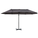 Patio Umbrellas, 14' x 9' Double-Sided Offset Cantilever Patio Umbrella Shade with Crank Open - Grey - Seasonal Overstock