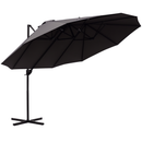 Patio Umbrellas, 14' x 9' Double-Sided Offset Cantilever Patio Umbrella Shade with Crank Open - Grey - Seasonal Overstock