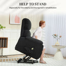 Lift Chairs, Benson Springs Lift Assist Recliner Chair with Remote - Black Microfibre - Seasonal Overstock