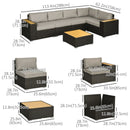 Patio Furniture, Chestnut Cove 6pc Modular Outdoor Patio Set Sectional Sofa - Grey - Seasonal Overstock