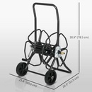 Gardening Accessories, Garden Hose Reel Cart with Wheels and Manual Winding Crank - Black - Seasonal Overstock