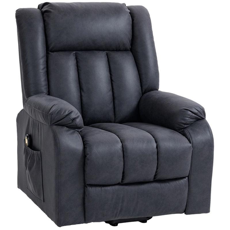 Anatole Electric Lift Assist Recliner Chair with Remote in Grey Microfibre