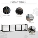 Pet Barriers, 14ft Large Freestanding Pet Gate w/ 6 Wood Framed Panels & Support Feet - Black - Seasonal Overstock