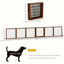 Pet Barriers, 14ft Large Freestanding Pet Gate w/ 6 Wood Framed Panels & Support Feet - Brown - Seasonal Overstock