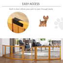 Pet Barriers, 14ft Large Freestanding Pet Gate w/ 6 Wood Framed Panels & Support Feet - Finished Wood - Seasonal Overstock