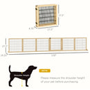 Pet Barriers, 14ft Large Freestanding Pet Gate w/ 6 Wood Framed Panels & Support Feet - Natural Wood - Seasonal Overstock