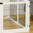 Pet Barriers, 14ft Large Freestanding Pet Gate w/ 6 Wood Framed Panels & Support Feet - White - Seasonal Overstock