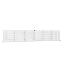 Pet Barriers, 14ft Large Freestanding Pet Gate w/ 6 Wood Framed Panels & Support Feet - White - Seasonal Overstock